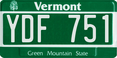 VT license plate YDF751