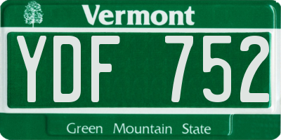 VT license plate YDF752