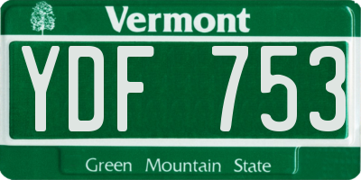 VT license plate YDF753