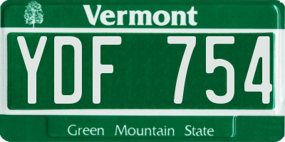 VT license plate YDF754