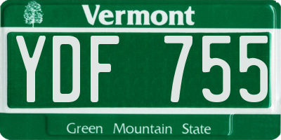 VT license plate YDF755