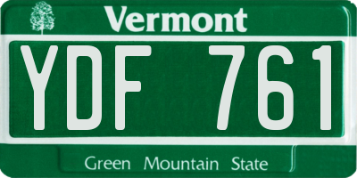 VT license plate YDF761