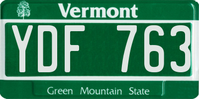 VT license plate YDF763