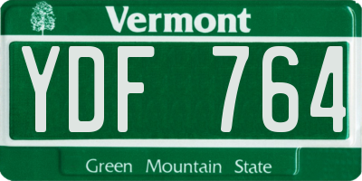 VT license plate YDF764