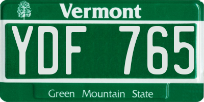 VT license plate YDF765