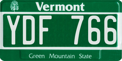 VT license plate YDF766