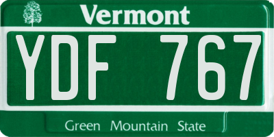 VT license plate YDF767