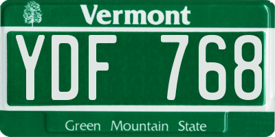 VT license plate YDF768