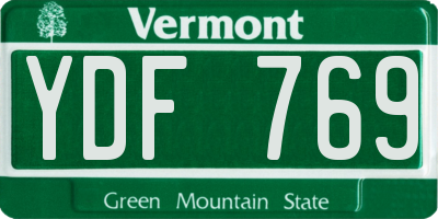 VT license plate YDF769