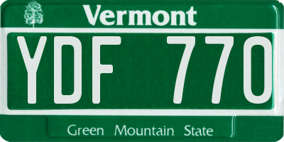 VT license plate YDF770