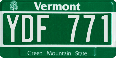 VT license plate YDF771