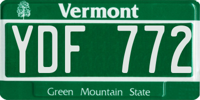 VT license plate YDF772