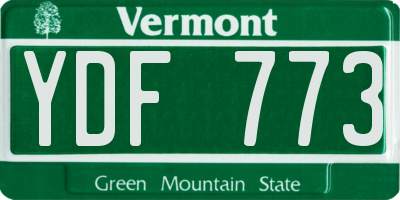 VT license plate YDF773