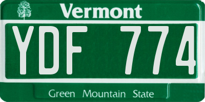 VT license plate YDF774