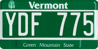 VT license plate YDF775