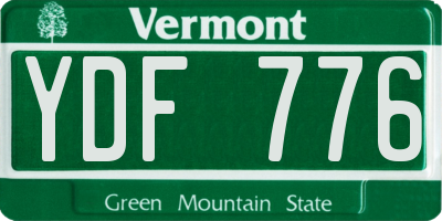 VT license plate YDF776