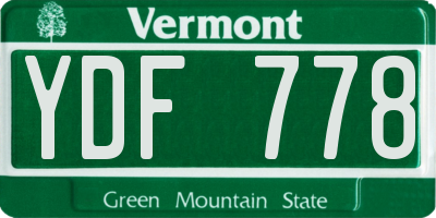VT license plate YDF778