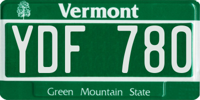 VT license plate YDF780