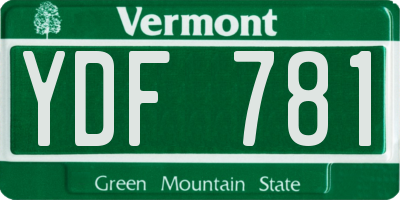 VT license plate YDF781