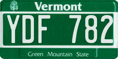 VT license plate YDF782