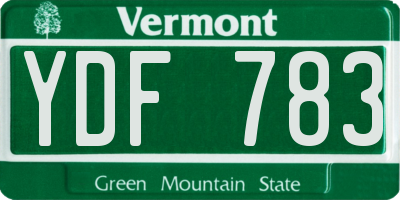 VT license plate YDF783