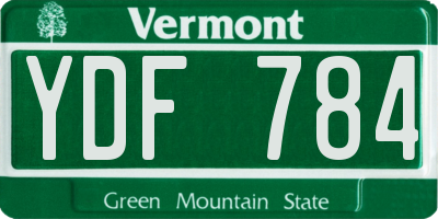 VT license plate YDF784