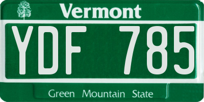 VT license plate YDF785