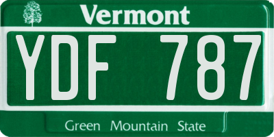 VT license plate YDF787