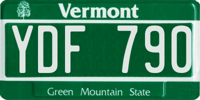VT license plate YDF790