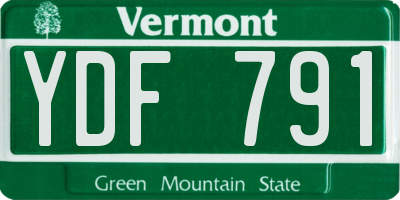 VT license plate YDF791