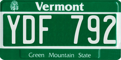 VT license plate YDF792