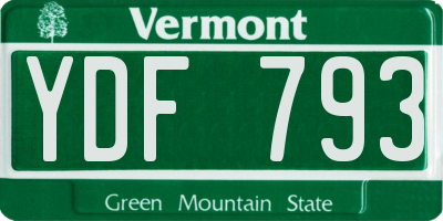 VT license plate YDF793