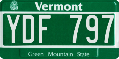 VT license plate YDF797