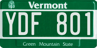 VT license plate YDF801