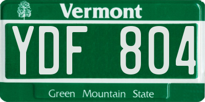 VT license plate YDF804