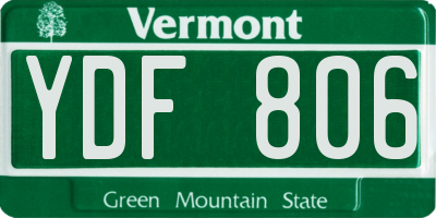 VT license plate YDF806