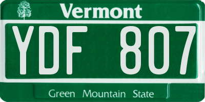 VT license plate YDF807