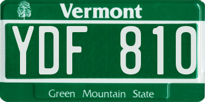 VT license plate YDF810