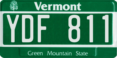 VT license plate YDF811