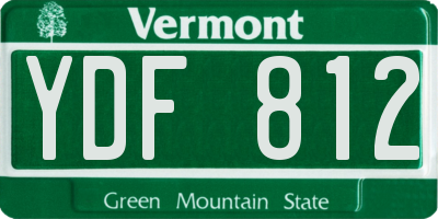 VT license plate YDF812