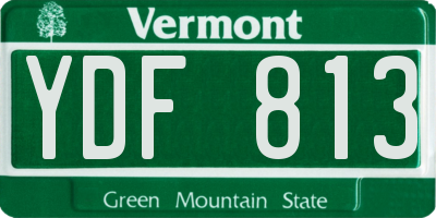 VT license plate YDF813