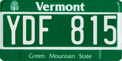 VT license plate YDF815