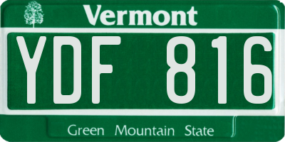 VT license plate YDF816