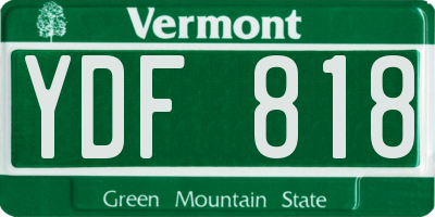 VT license plate YDF818