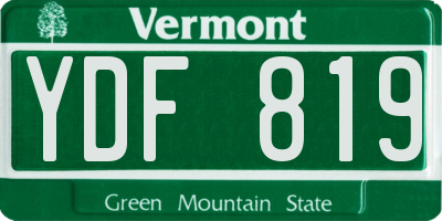 VT license plate YDF819