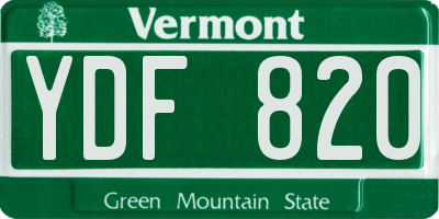 VT license plate YDF820