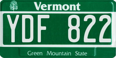 VT license plate YDF822