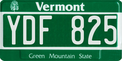 VT license plate YDF825