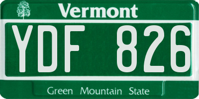 VT license plate YDF826
