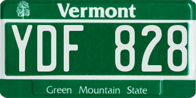 VT license plate YDF828